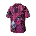 thumbnail image 6 of Lsque ink Donkey Pop Art print Men's Cuban Collar Short Sleeve Shirt Summer Beachwear Casual Button Down Fashionable Vacation Leisure Shirt-3X-Large, 6 of 7