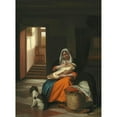 thumbnail image 3 of Pieter De Hooch 11x14 Black Modern Framed Museum Art Print Titled - Mother Nursing Her Child (C. 1674-1676), 3 of 5