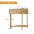 thumbnail image 4 of PHOYAL Fluted Half Moon Console Table with Drawers and Storage, Wooden Semi Circle End table with Shelf for Living Room, Half Round Side Table for Entryway Hallway, Beige, 4 of 8