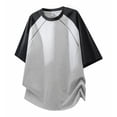thumbnail image 2 of Men's Summer Color Block Casual Shirt Tops T-Shirt Round Neck Short Sleeve Loose Fit Breathable Quick Dry Nylon Spandex Streetwear Vacation Travel Outfits Fashion Essential Gift, 2 of 5