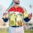 thumbnail image 5 of Hirioo Avocado Lovers Wearing Umbrella for Men's Baseball T-shirt Shirts Short Sleeve Casual Summer Button Stretch T Shirts,Size S-4XL-XX-Large, 5 of 7