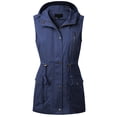 thumbnail image 1 of MixMatchy Women's Hooded Adjustable Drawstring Utility Pocket Anorak Jacket Vest, 1 of 4