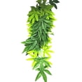 thumbnail image 2 of Flmtop Aquarium Reptile Fish Tank Artificial Plastic Fake Hanging Leaves Plant Decor Green, 2 of 8