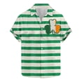 thumbnail image 1 of Blusa y camisa de manga corta con cuello vuelto para hombre, blusa de moda para el Día de San Patricio con estampado de manga corta y solapa., 1 of 4