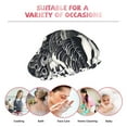 thumbnail image 6 of Kdxio Artistic Black White Peacocks Print Shower Cap for Women,Elastic and Reusable,Double Waterproof Layers Bathing Hat, 6 of 6