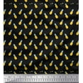 thumbnail image 1 of Soimoi Black Cotton Poplin Fabric Pine Fruits Printed Craft Fabric by the Yard 42 Inch Wide, 1 of 3