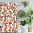 thumbnail image 3 of 84 Inch Wide Peach Shower Curtain Sets Pink Peach Fruits Shower Curtain Modern Bathroom Decoration Curtain 84"×72" with 12 Hooks Waterproof Bathroom Accessories, 3 of 6