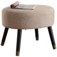 thumbnail image 3 of Allora Mid Century Fabric Ottoman Stool in Tan, 3 of 3