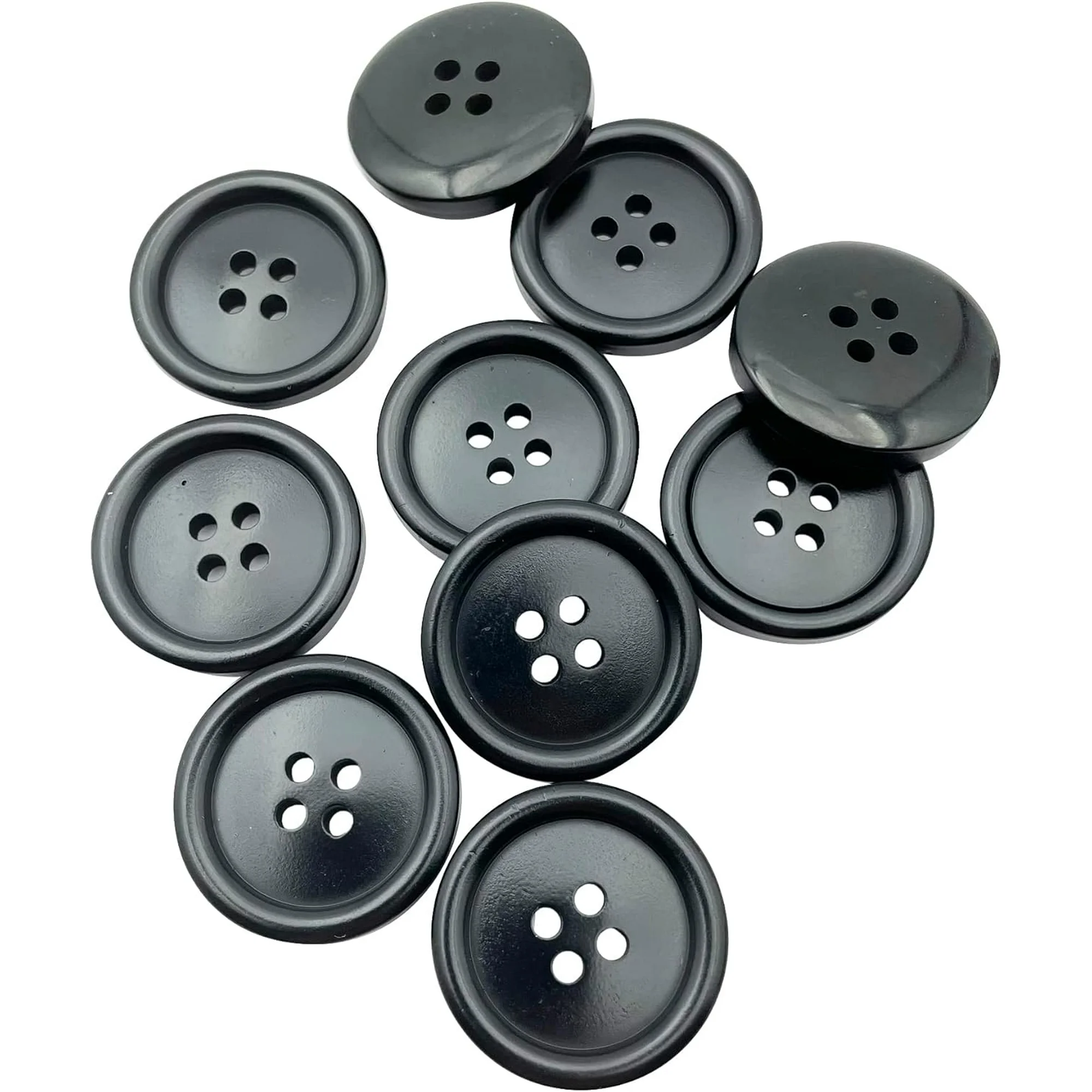 20PCS 25mm Black Buttons Large Resin DIY Sewing Tailor Crafts Coats Clothes Q4617