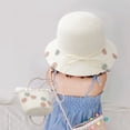 thumbnail image 5 of Little Girl Kids Breathable Summer Straw HatUV Protection Wide Brim Floppy Beach Sun Visor Hats - white, 5 of 5