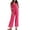 *Hot Pink, variant on ClodeEU Women's High Waisted Jumpsuit with Tie Belt, Wide Leg Solid Color Office Wear Hot Pink,Womens Plus M