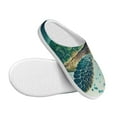 thumbnail image 3 of Lsque Watercolor Turtle1 Pattern Womens Comfort Cotton on Scuff With Memory Foam and Anti-skid Sole Slipper-37/38, 3 of 7