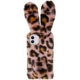 thumbnail image 2 of Plush Rabbit Case for Samsung Galaxy A12 5G,Cute Girls 3D Bunny Ears Case Soft Warm Winter Fluffy Furry Hairball Faux Fur Shockproof Back Cover with Bling Diamond Chic Bowknot,Leopard Pink, 2 of 4