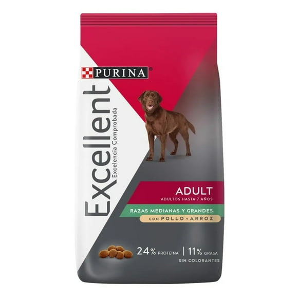 Alimento Para Perro Excellent Adulto Todas Las Razas Pollo y Arroz 1.5 kg