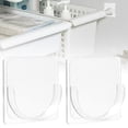 thumbnail image 2 of No Drill Tension Rod Fixing Brackets, Dienrx Reusable Adhesive Crossbar Support Hooks, Wall Rod Retainer For Bathroom Shower Rod Window Curtain & Wardrobe Partition Poles, 4×4Cm, 2 of 9