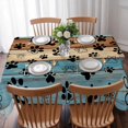 thumbnail image 3 of Pale Blue Paws Table Cloth Waterproof Tablecloths, Farmhouse Vintage Modern Blue Brown Wood Tablecloth Dining Table Cover for Kitchen Party Tabletop Outdoor, Rectangle Tablecloth 60x84 Inch, 3 of 9