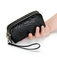 thumbnail image 2 of Genuine Leather Women Wallet Long Zipper Wristlet Bag Fashion Crocodile Lady Clutch Coin Purse Mobile phone bag Money Clip, 2 of 6