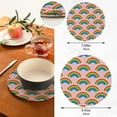 thumbnail image 3 of Rainbow Pink Round Cotton Trivets Pot Holders, Hot Pads Pure Cotton Stylish Coasters for Boho, Farmhouse, Kitchen - 2pcs Home Decor, 3 of 7