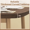 thumbnail image 4 of UHOMEPRO Dining Table Set for 4, Farmhouse Kitchen Table with 4 Fabric Upholstered Chairs, Curved Table Design, Dining Room Table Set for Dining Room, Kitchen and Apartment, Walnut+Beige, 4 of 7