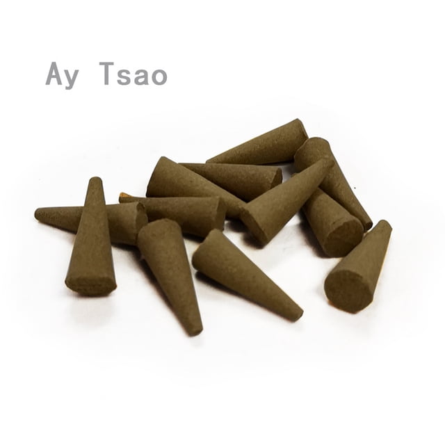 Xiao Hua Conos de incienso de ajenjo Argy (150 g, aproximadamente 160 unidades), con soporte para incienso, aromas naturales, para meditación, relajación y purificación espiritual.