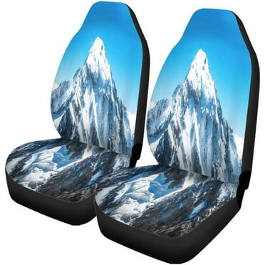 ZHANZZK Set of 2 Car Seat Covers Beautiful Mountain Universal Auto Front Seats Protector Fits for Car,SUV Sedan,Truck