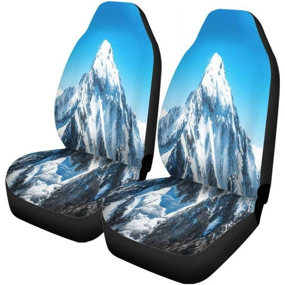 ZHANZZK Set of 2 Car Seat Covers Beautiful Mountain Universal Auto Front Seats Protector Fits for Car,SUV Sedan,Truck