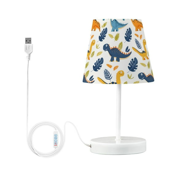 LED Desk Lamp Cartoon Dinosaur and Leaf Table Nightstand Lamps with 3 Color Temperatures for Home Bedroom Living Room Decor 6x11