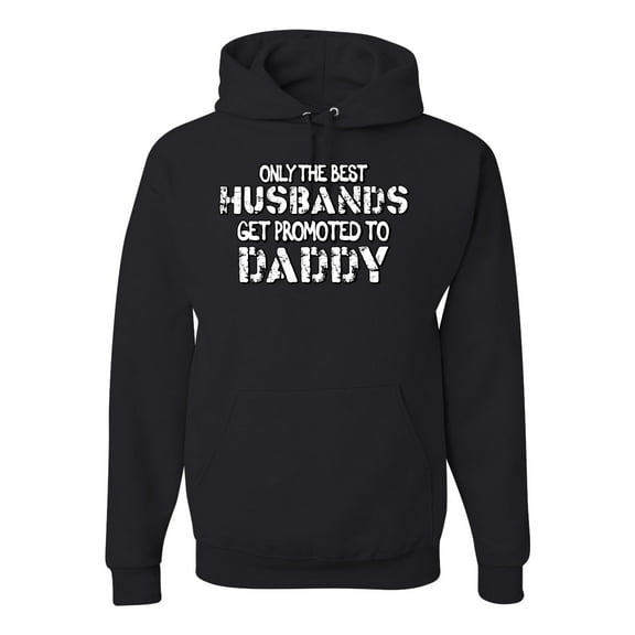 Wild Bobby, Best Husbands Gets Promoted to Daddy, Father's Day, Unisex Graphic Hoodie Sweatshirt, Black, Small