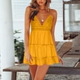thumbnail image 4 of ibuvkizy Summer Dresses for Women Clearance,Plus Size Summer Dresses,Women Sexy Party Backless Bow Lace Patchwork Suspender V-Neck Dress,Holiday Party Beach Dress,Gifts for Women, 4 of 8