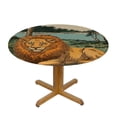thumbnail image 3 of WYYP A Majestic Lion Round Tablecloth for Picnic Dining Kitchen Farmhouse 100% Polyester Fiber White, 3 of 8