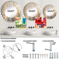 thumbnail image 4 of Designart "Gilded Lattice Urban Skyline III" Skyscrapers Polka Dot Round Wall Mirror - Architecture Oval Printed Decorative Mirror - Multiple Color Options, 4 of 5