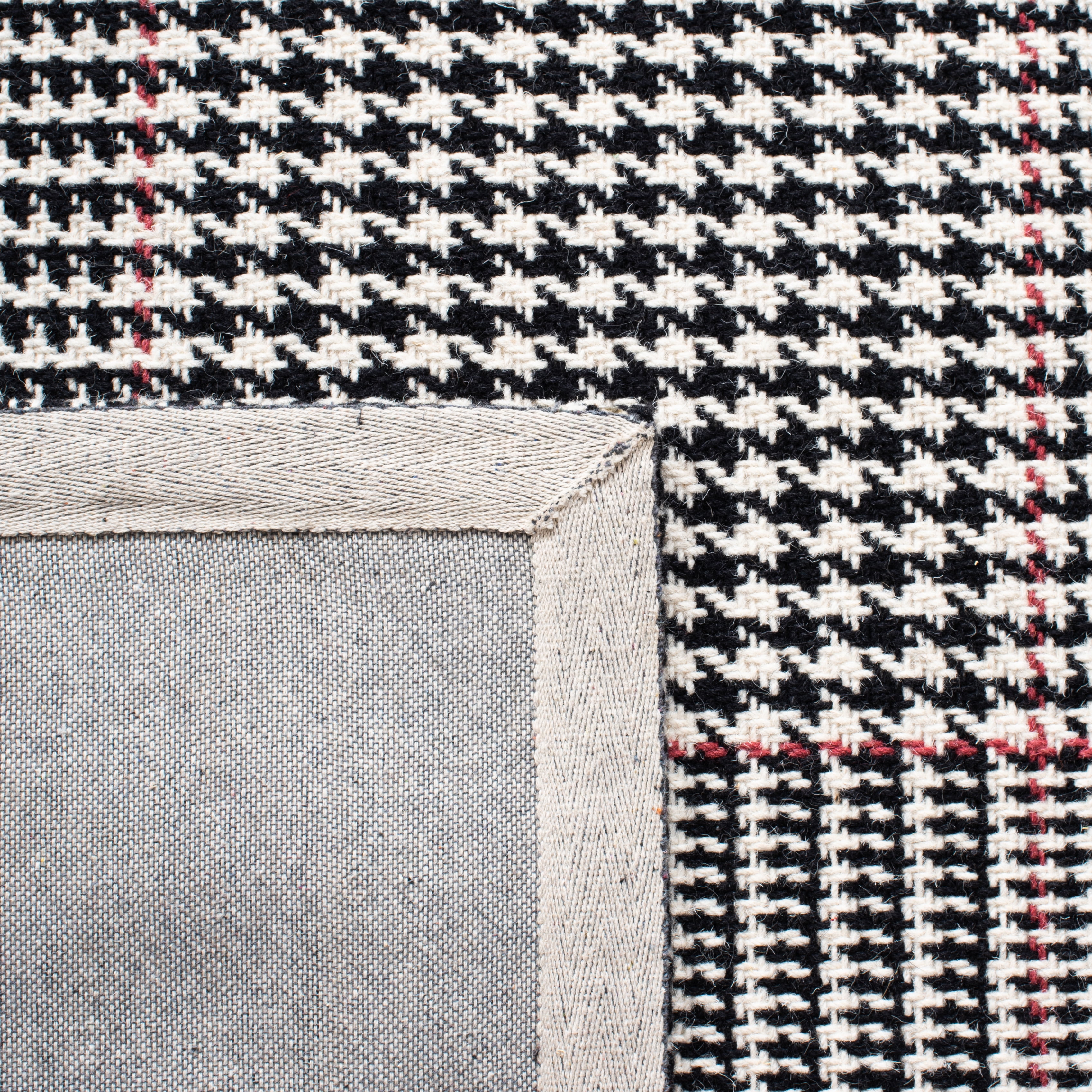 SAFAVIEH Marbella Anthony Geometric Striped Area Rug, Black/Ivory, 6' x 6' Square