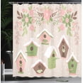 thumbnail image 4 of Ambesonne Birdhouse Shower Curtain, Pastel Floral Snow Nest, 69"Wx70"L, Multicolor, 4 of 5