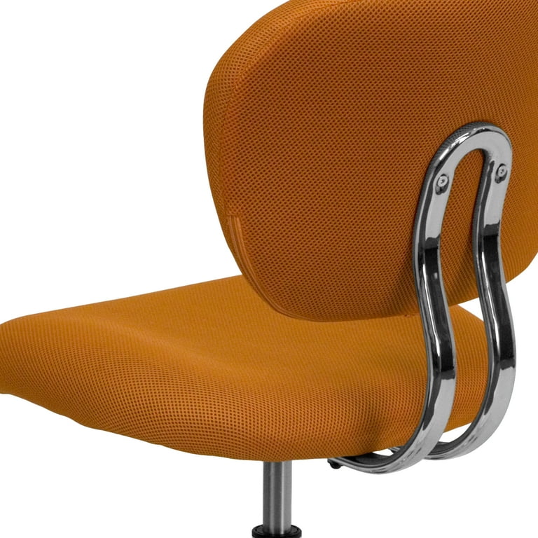 Mid-Back Yellow Mesh Padded Swivel Task Office Chair with Chrome Base