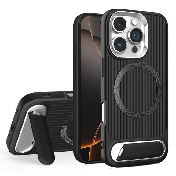 Magnetic Compatible with iPhone 14 Case, [Built-in Invisible Kickstand][Compatible with MagSafe] [Military Grade Shockproof] Slim Matte Hybrid Phone Case for iPhone 14, Black