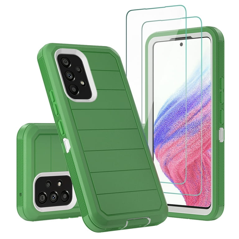 NIFFPD Samsung Galaxy A53 5G Case with Screen Protector Tough Rugged  Shockproof Protective Phone Case for Samsung A53 5G Light Green 
