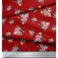 thumbnail image 2 of Soimoi Poly Georgette Fabric Leaves & Floral Printed Craft Fabric by The Yard 52 Inch Wide, 2 of 3