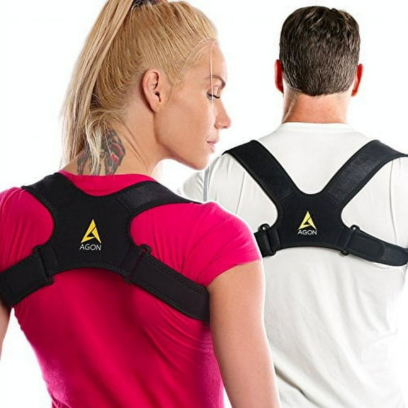 Agon Posture Corrector Clavicle Brace Support Strap, Posture Brace Medical Device to Improve Bad Posture, Thoracic Kyphosis, Shoulder Alignment Upper Back Pain Relief for Men and Women (Small/Medium)
