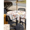thumbnail image 6 of Square Outdoor Tablecloth with Umbrella Hole Orange Botanical Outside Table Cloth Waterproof Patio Table Cover Watercolor Spring Floral Summer Leaf Zipper Tablecloths for Picnic Camping 60x60 Inch, 6 of 8