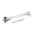thumbnail image 2 of Uxcell 19×22mm Hexagon Scaffold Podger Ratchet Spanner Ratcheting Socket Wrench, 2 of 5