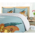 thumbnail image 5 of Ambesonne New Year Duvet Cover Sets, Christmas Tree on Sled, 2-Queen, Pale Blue Grey Multicolor, 5 of 7
