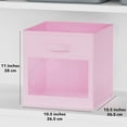 thumbnail image 4 of SpaceAid Storage Cubes with Clear Windows, Set of 6 Fabric Bins, 11 Inch, Pink, 4 of 6