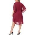 thumbnail image 3 of Agnes Orinda Women's Plus Size Dress V Neck Chiffon Overlay Wedding Guest Cocktail Party Dresses 4X Red, 3 of 6
