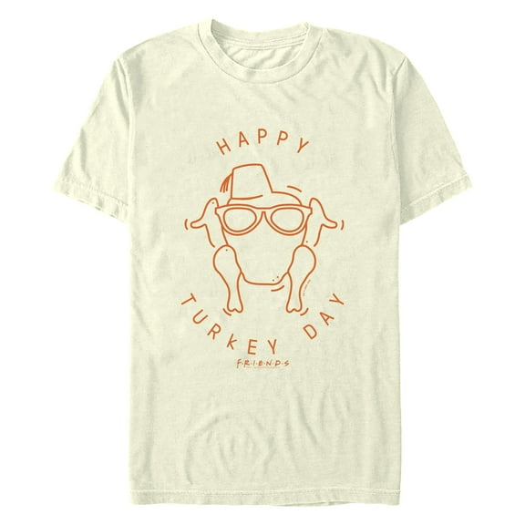 Men's Friends Happy Turkey Day Icon  Graphic T-Shirt
