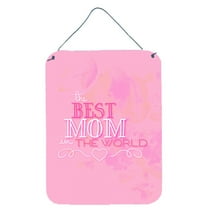 The Best Mom in the World Pink Wall or Door Hanging Prints