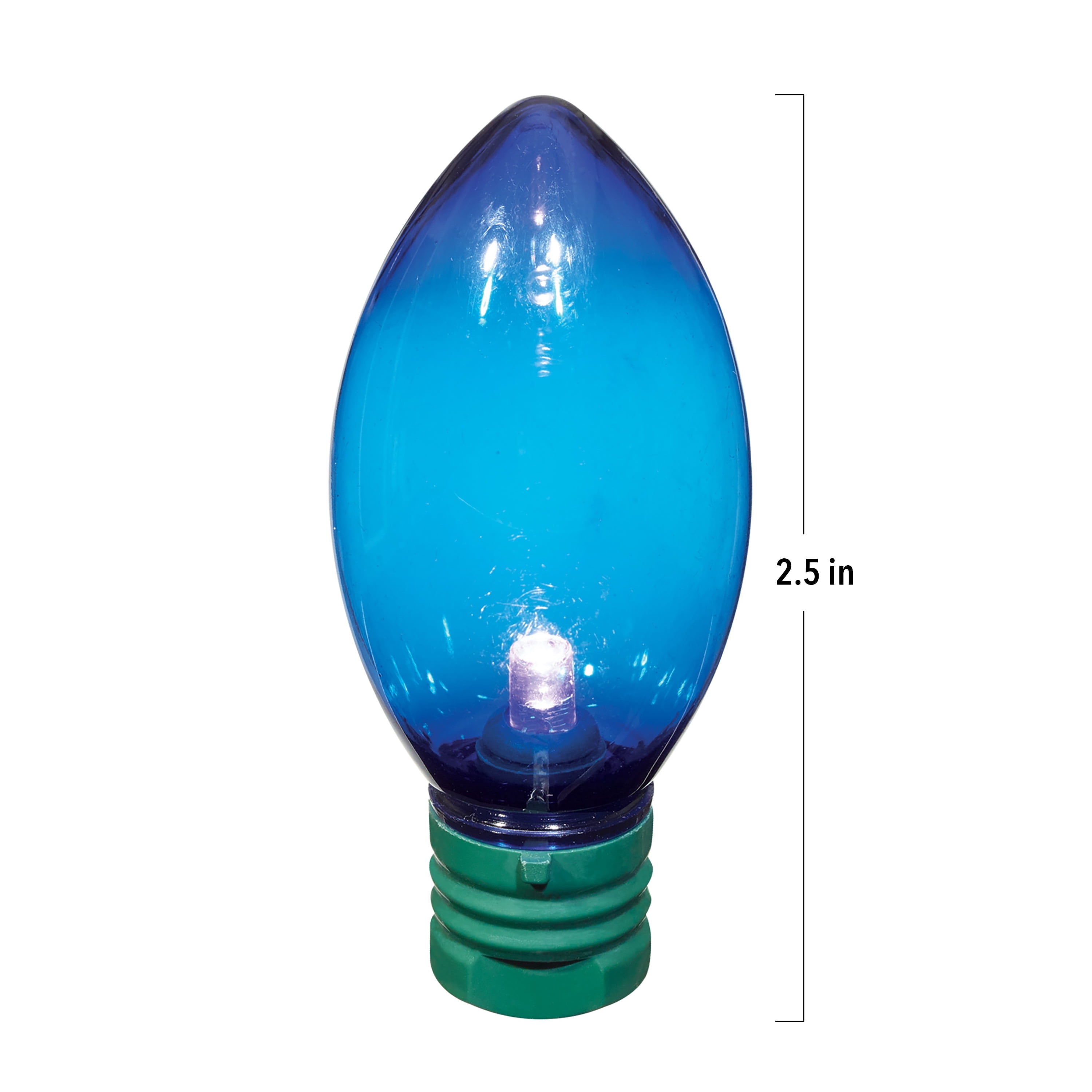 Indoor/Outdoor 100-Count LED Smooth C9 Christmas String Lights, Blue, Green Wire, 57', by Holiday Time