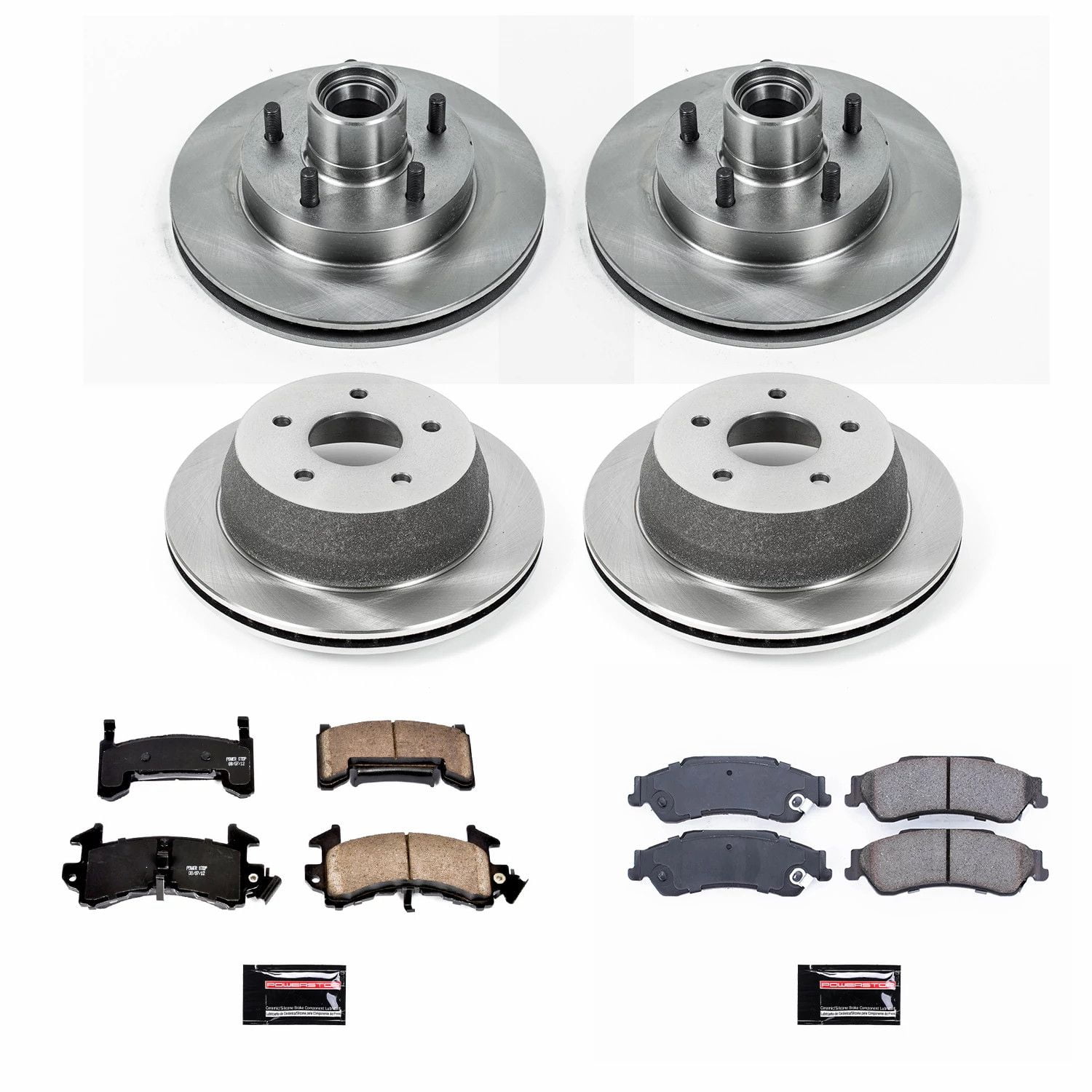 PowerStop Front and Rear Stock Replacement Brake Pad and Rotor Kit Fits: CHEVROLET GMC Select Models KOE8437