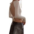 thumbnail image 2 of Stylish Hot Girl With Long Shoulder Sleeves And Lace Backless Tops Are Pure Lust, 2 of 8