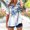Light Blue, variant on GaThRRgYP Women's Summer Short Sleeve Tops for Daily Wear,Women's V-neck Non Positioning Printed Summer Button Short Sleeved Loose and Fashionable T-shirt Top Beige S