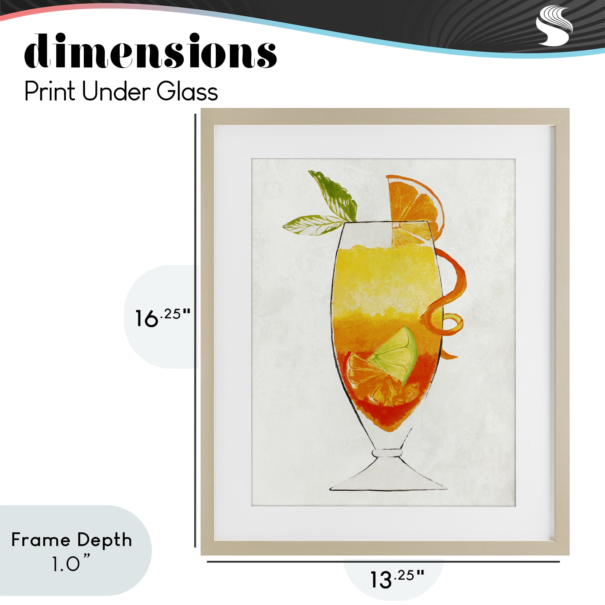 Stupell Industries Summer Cocktail Orange Fruit Birch Framed Print Under Glass, design by Lorenzo Collective